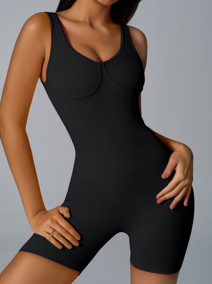 BUYCO Female Ribbed Tummy Control Romper