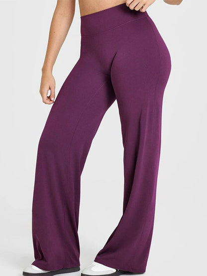 BUYCO Female Solid Color Casual Loose Flare High-rise Leggings