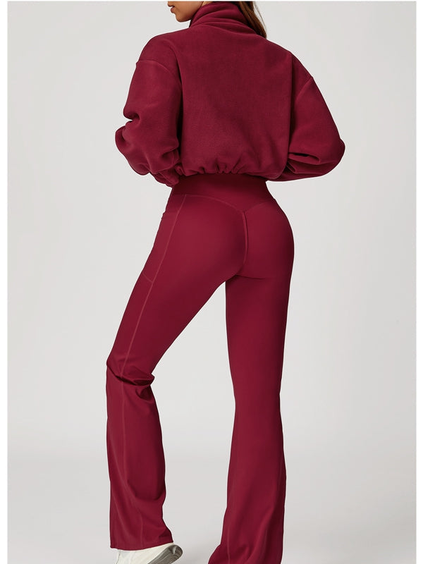 BUYCO Female Fleece Pocket Cropped Jacket