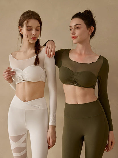 BUYCO Female Fitted Sheer Mesh Long Sleeves