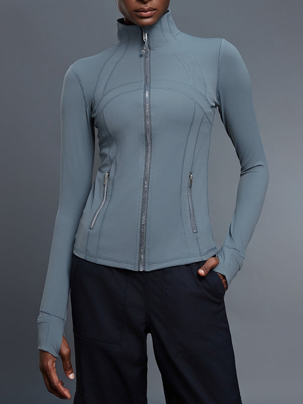 BUYCO Female Fitted Zipper Pocket Thumbhole Jacket