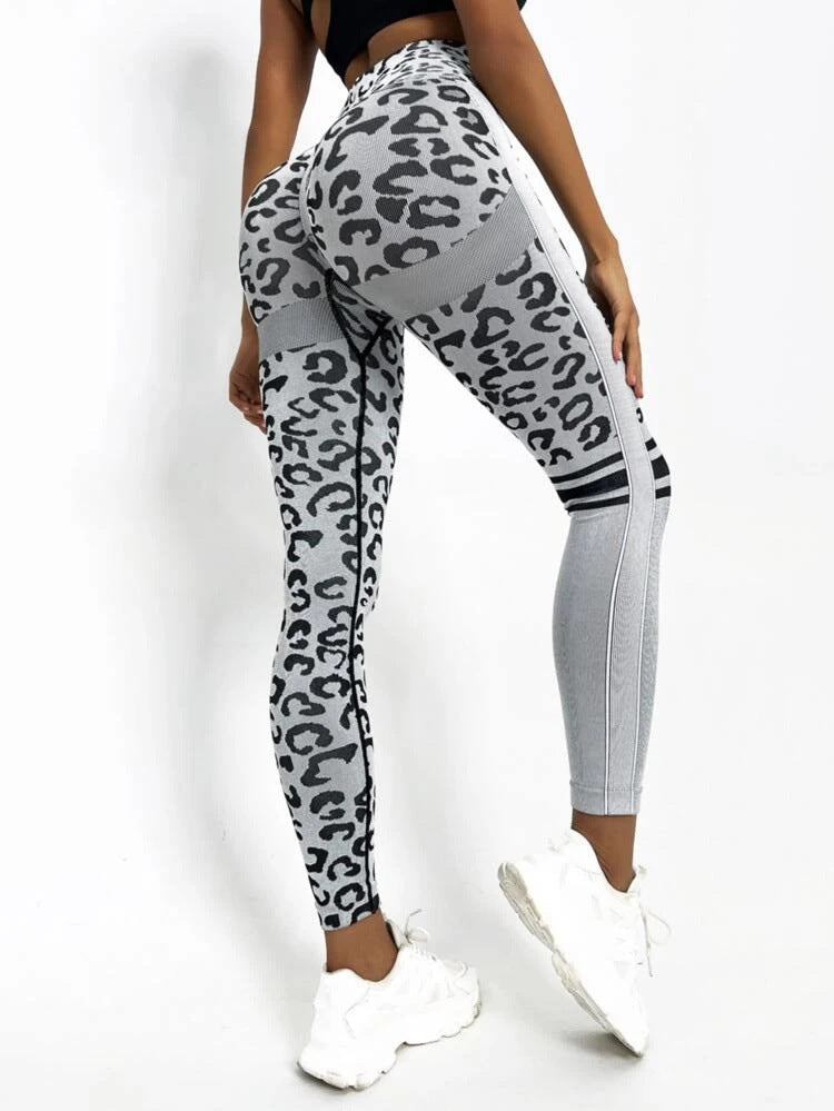 BUYCO Female Leopard Ruched Back Quick-dry Leggings