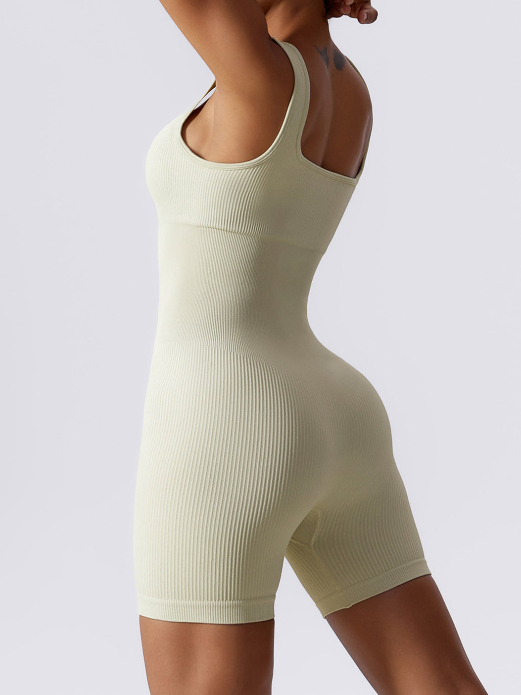 BUYCO Female U-collar Ribbed Romper