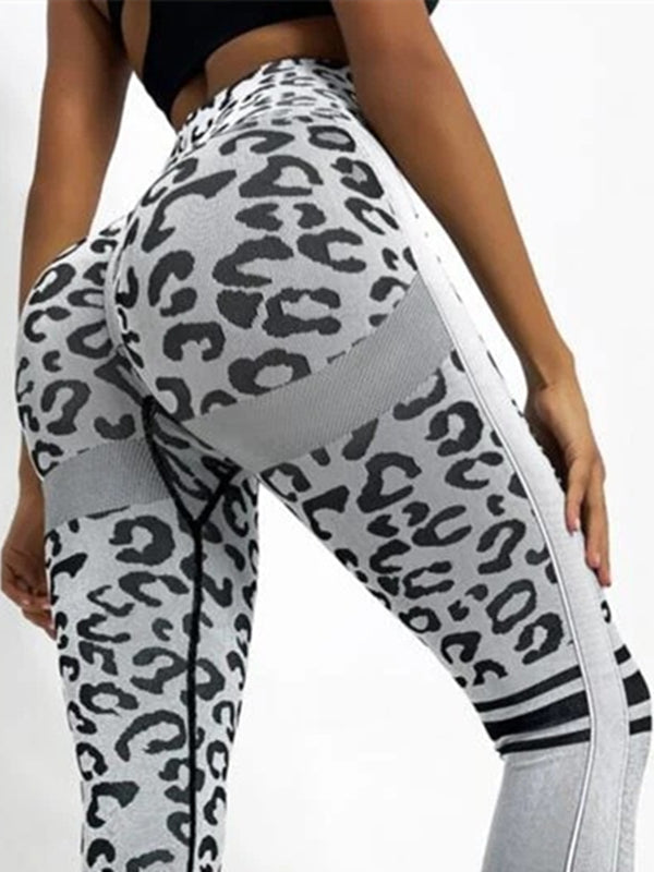 BUYCO Female Leopard Ruched Back Quick-dry Leggings