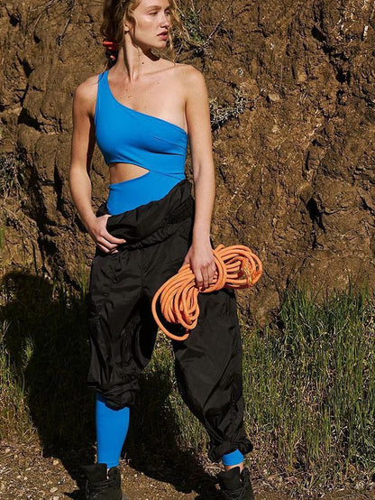 BUYCO Female Tailoring Hollow Out Beautify Back Elastic Tight Jumpsuit