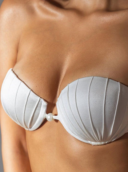 BUYCO Female Shell Pearl Solid Color 3-Pieces Bikini Set