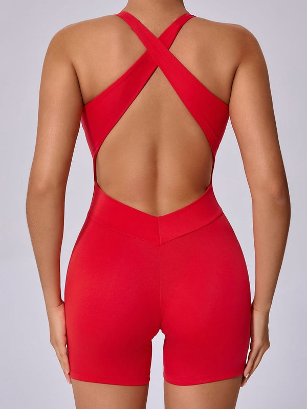 BUYCO Female Lace-up Cross Back Romper