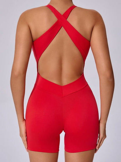 BUYCO Female Lace-up Cross Back Romper