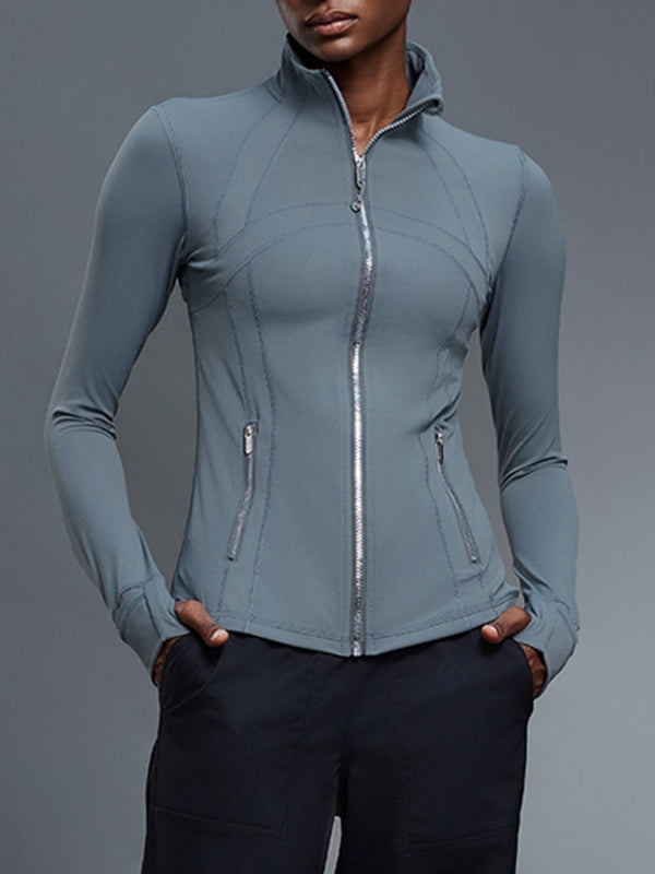 BUYCO Female Fitted Zipper Pocket Thumbhole Jacket