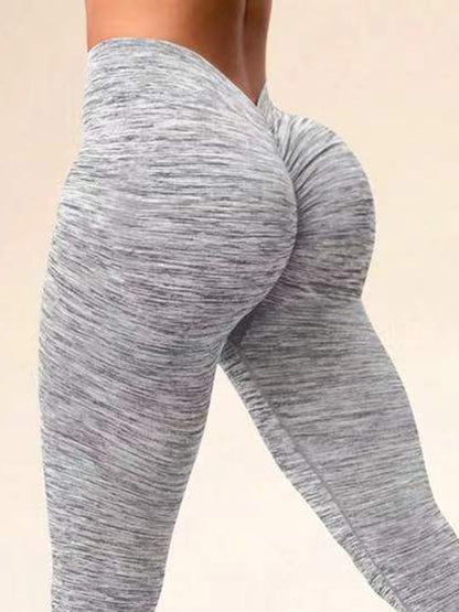 BUYCO Female Deep V Back Ruched Back Seamless Leggings