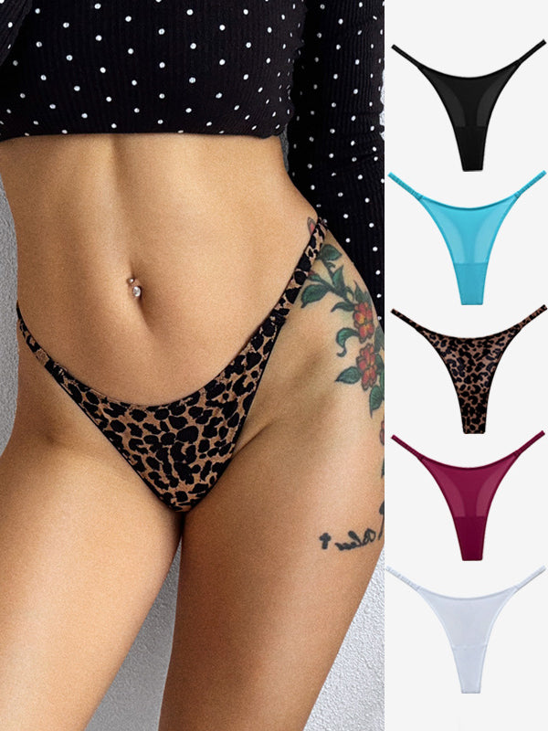 BUYCO Female Fitted Solid Color Print T-Back Panties