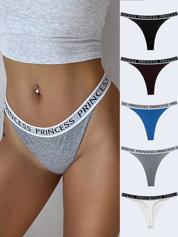 BUYCO Female Fitted Letter Print T-back Panties