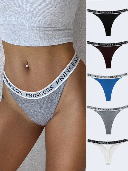 BUYCO Female Fitted Letter Print T-back Panties