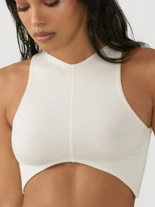 BUYCO Female V-neck with Chest Pads Elastic Tight Tanks