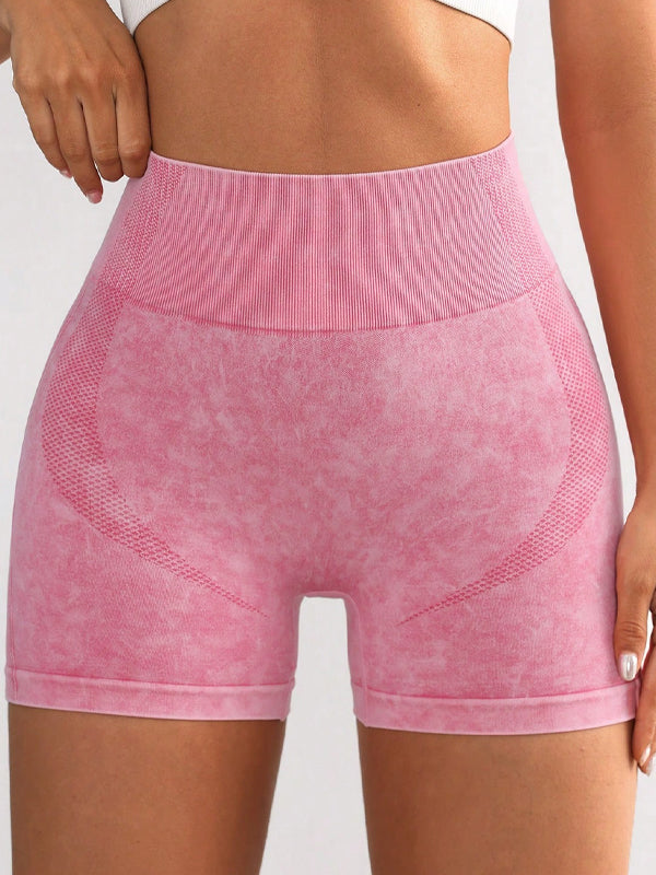 BUYCO Female Frosting Denim Ruched Back Spandex Gym Fit Shorts