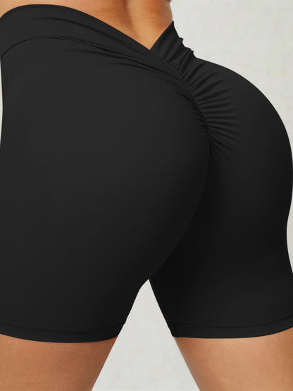 BUYCO Female Ruched Back Spandex Gym Fit Shorts