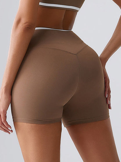 BUYCO Female Push Up Design V-shaped Waist Contrast Color Shorts