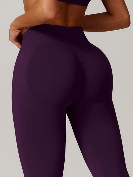 BUYCO Female Seamless Solid Color Elastic Tight Push Up Design Leggings
