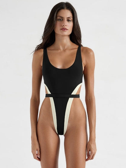 BUYCO Female Contrast Color Stripes One Piece