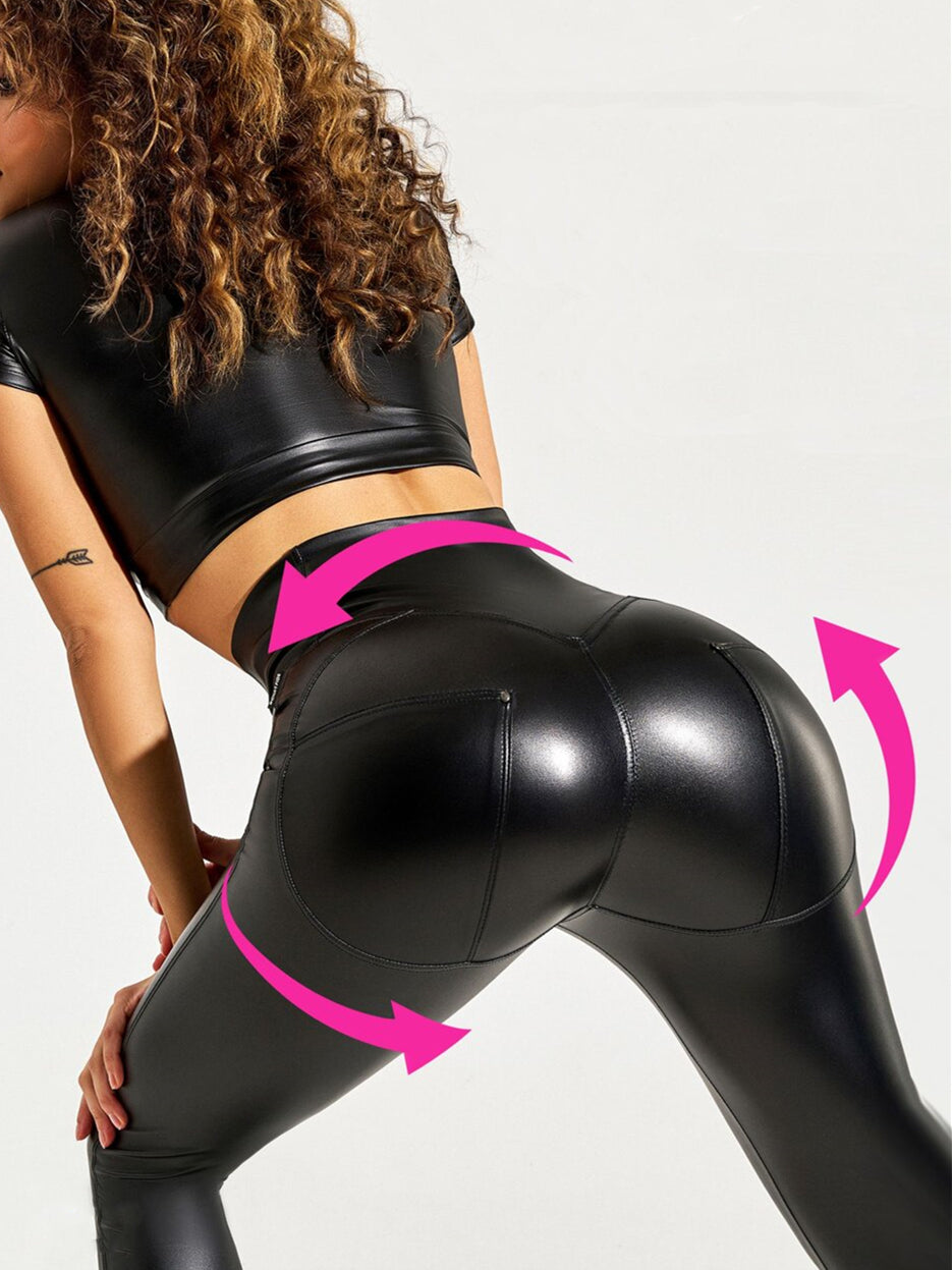 BUYCO Female PU High-rise Leggings