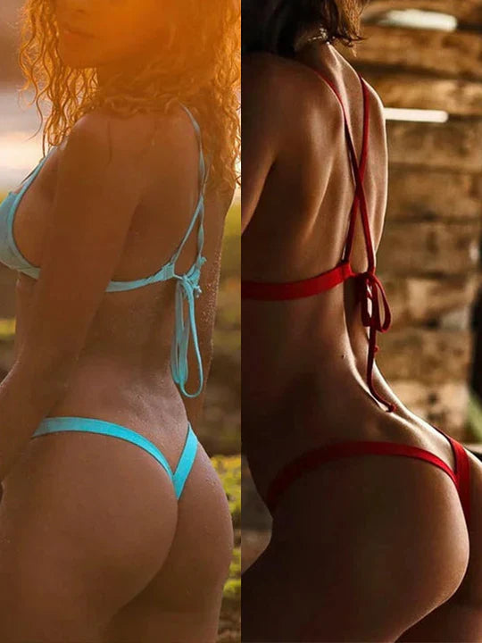 BUYCO Female Cross Cutout Micro Bikini Set