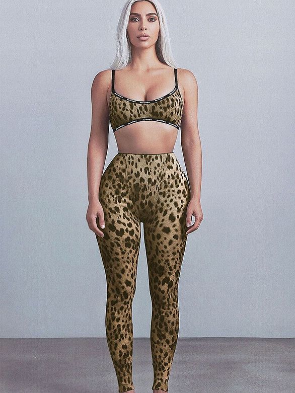 BUYCO Female Fitted Leopard Print Backless Tracksuit