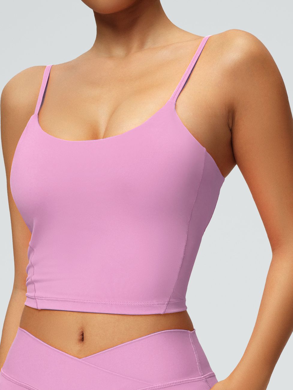 BUYCO Female U Collar Backless Adjustable Strap Solid Color Sports Bras