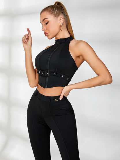 BUYCO Female Zipper Button Sassy Tanks