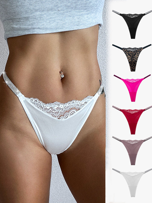 BUYCO Female Glossy Diamond Lace Panties
