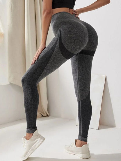 BUYCO Female Seamless Hip-lift Ruched Back Elastic tight Leggings