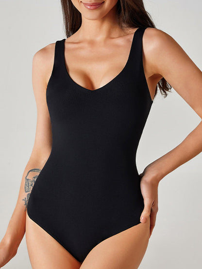 BUYCO Female U Collar Backless Seamless Bodysuit