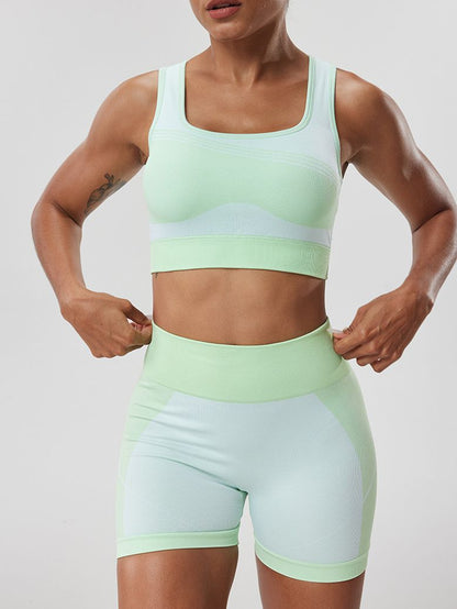 BUYCO Female Ruched Back with Chest Pads Elastic Tight Short Tracksuit