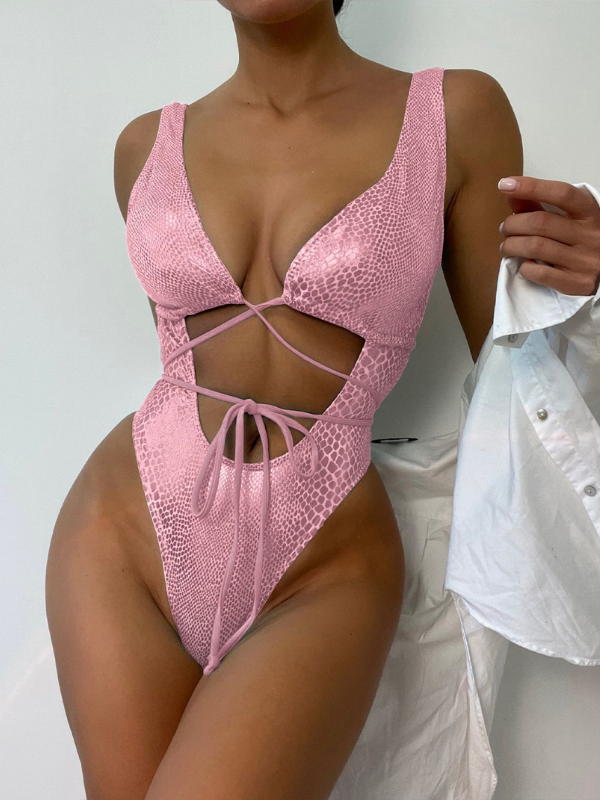 BUYCO Female Special Fabric Lace-up Swimsuit