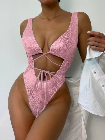 BUYCO Female Special Fabric Lace-up Swimsuit