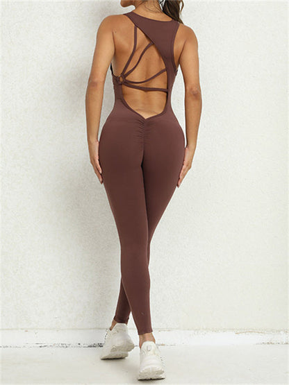 BUYCO Female Hollow Out Beauty Back Jumpsuit