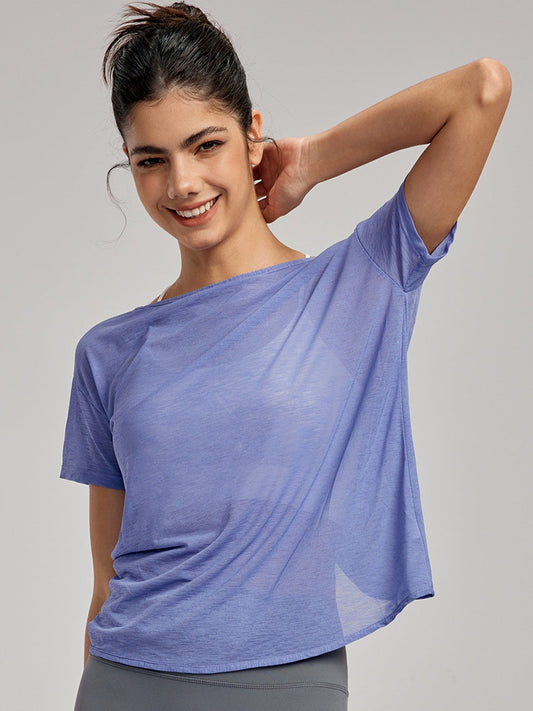 BUYCO Female Solid Color Breathable Smock Without Bras Short Sleeves