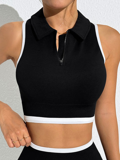 BUYCO Female Stand Up Collar Zipper Quick Dry Tank