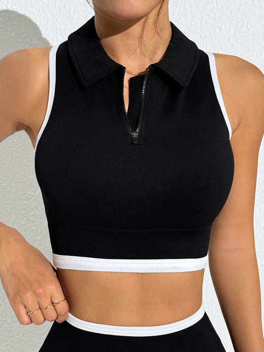BUYCO Female Stand Up Collar Zipper Quick Dry Tank