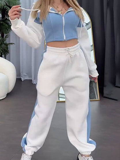 BUYCO Female Contrast Color Pocket Casual Tracksuit