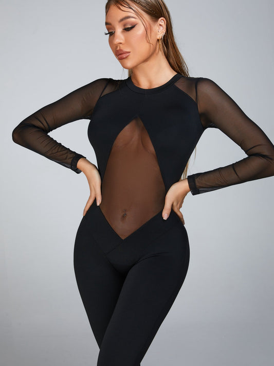 BUYCO Female Fitted Mesh Jumpsuit