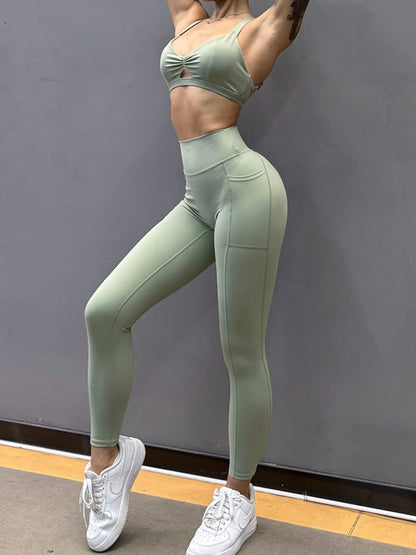 BUYCO Female Folds Cutout Cross Back Sports Bras
