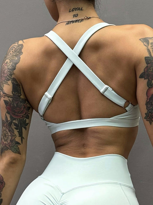 BUYCO Female Folds Cutout Cross Back Sports Bras