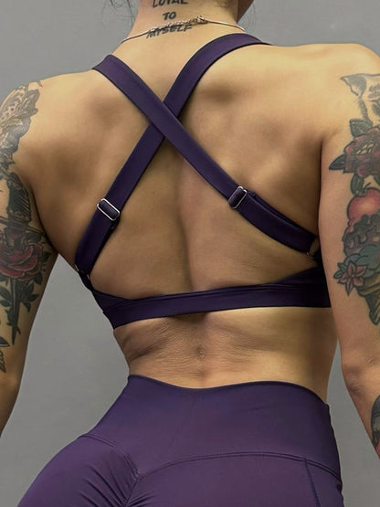BUYCO Female Folds Cutout Cross Back Sports Bras