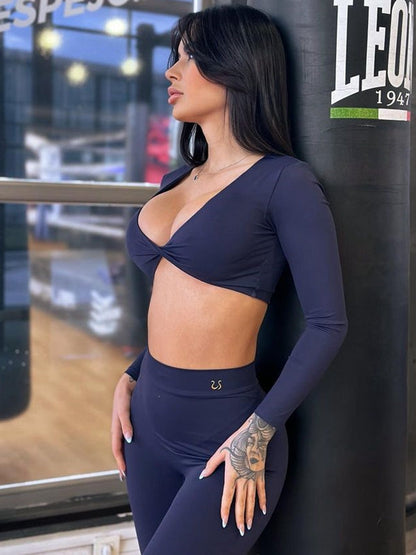 BUYCO Female Twist Cross Back Deep V Back Tracksuits