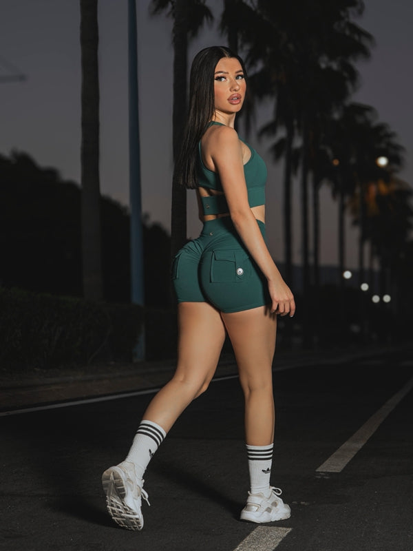 BUYCO Female Fitted Cutout Pocket Short Tracksuit