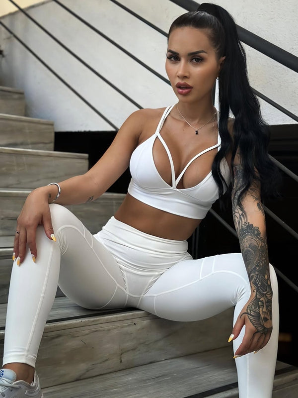 BUYCO Female Extra Fitted Push-Up "Juicy White" Cross Back Tracksuit