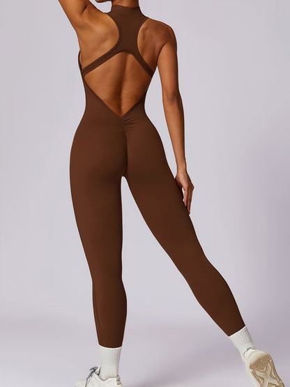 BUYCO Female Zipper Cutout Ruched Back Jumpsuit