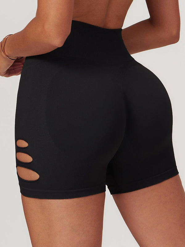 BUYCO Female Hollow Out Hip-lift Quick-dry High-waisted Seamless Shorts