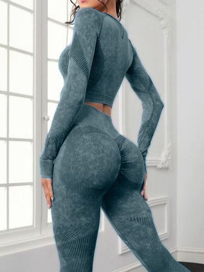 BUYCO Female Denim Ruched Back Thumbhole Tracksuit