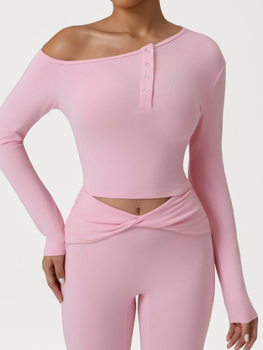 BUYCO Female Solid Color Buttons Long Sleeves